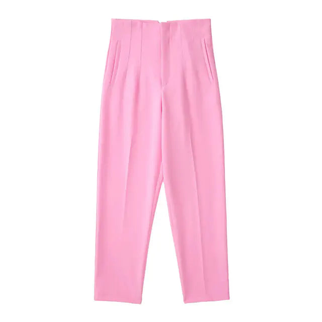 Pantalones de mujer cintura alta de pinza - High Trend Coture