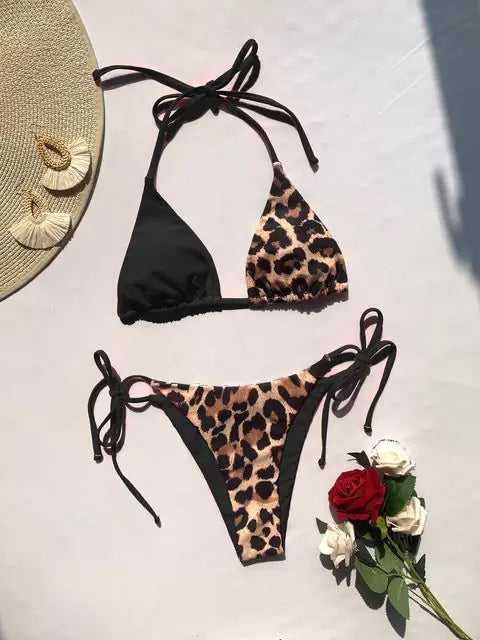 Bikini de 2 Piezas con Estampado de Leopardo - High Trend Coture