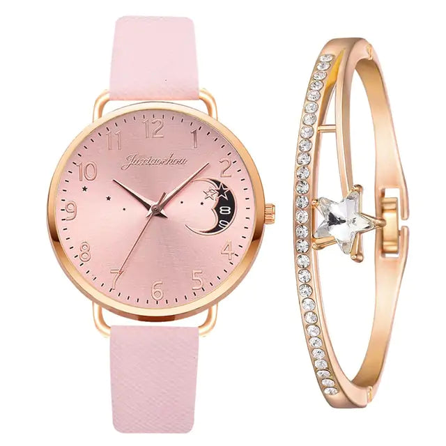 Moon Numbers Bracelet Watches Set - High Trend Coture