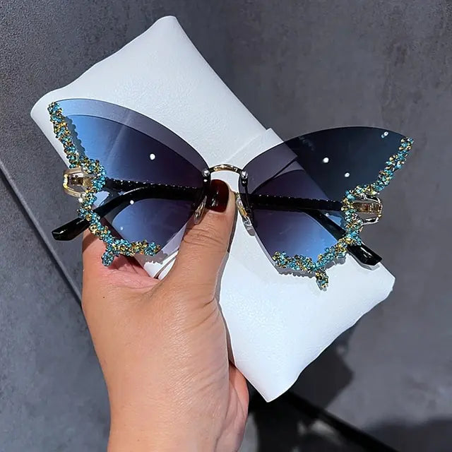 Diamond Butterfly Sunglasses - High Trend Coture