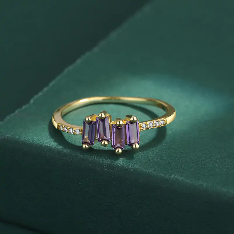 Baguette Amethyst Rings - High Trend Coture