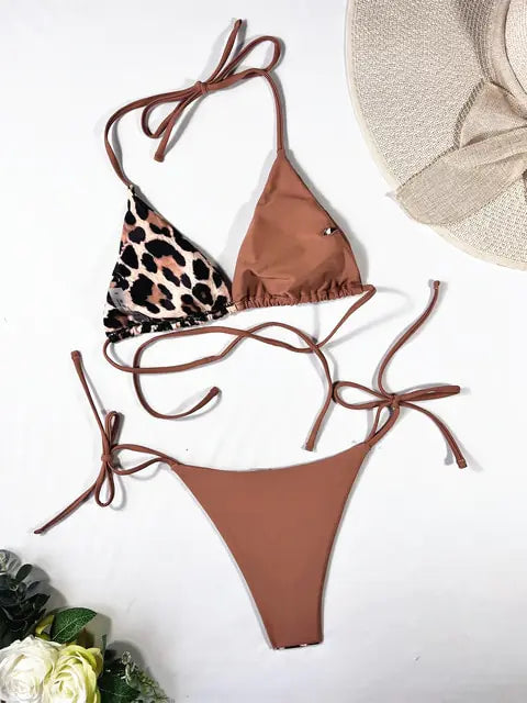 Bikini de 2 Piezas con Estampado de Leopardo - High Trend Coture