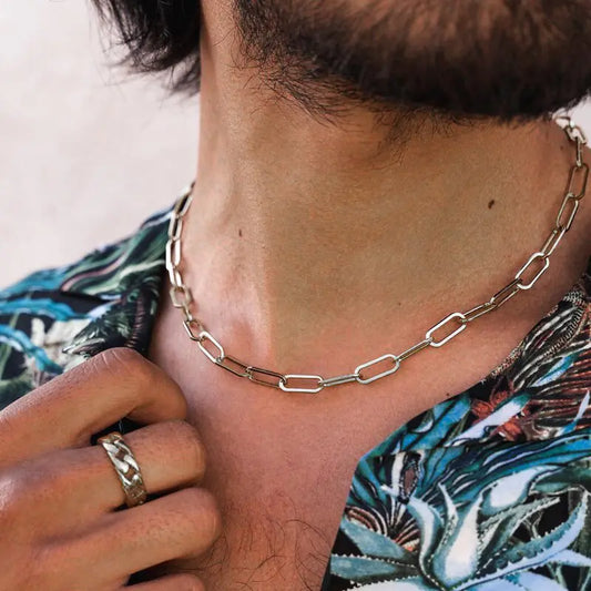 Paper Clip Chain Men Necklace - High Trend Coture