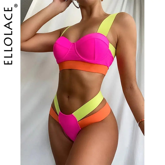 Bikini Patchwork Sexy Diversos Colores - High Trend Coture