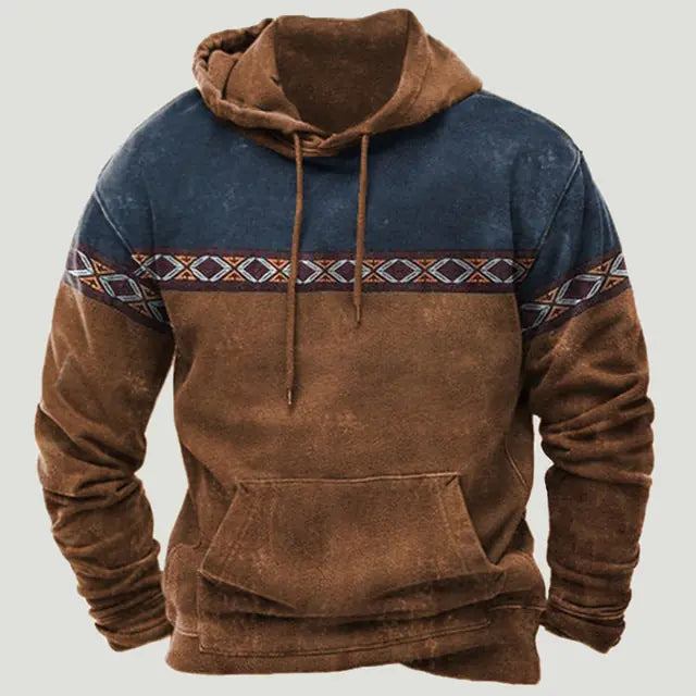 Sudadera con capucha con estampado azteca étnico - High Trend Coture