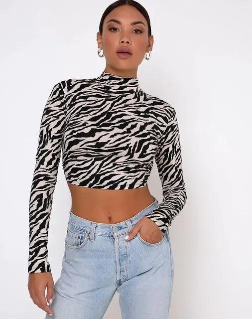 Crop Top Estampado Dragon Chino y Animal Print - High Trend Coture