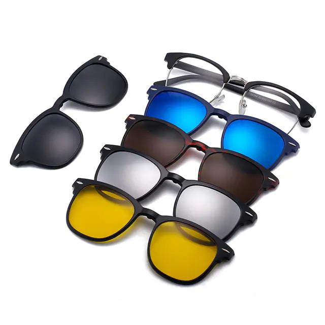 5PCS Magnetic Polarized Clip On Sunglasses - High Trend Coture