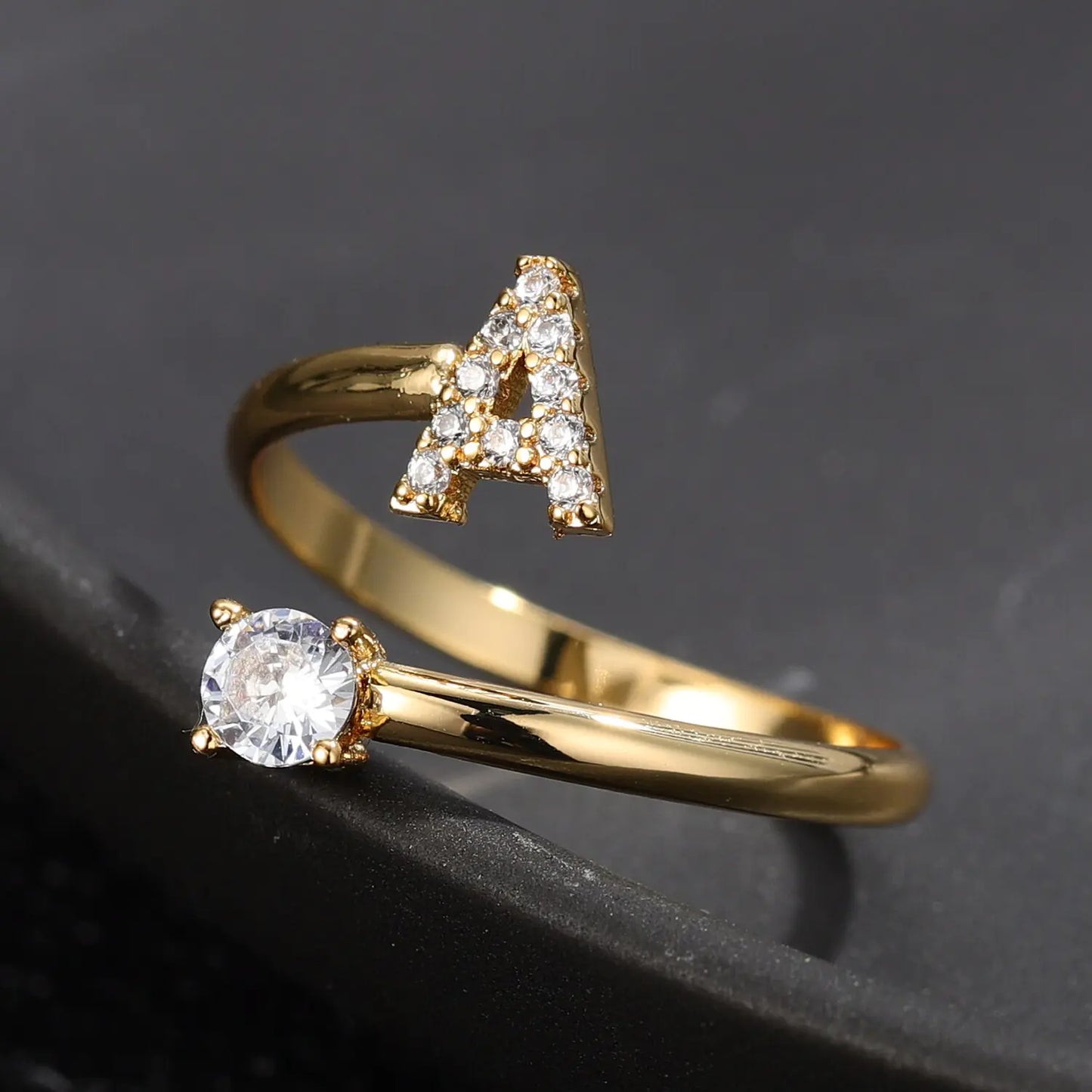 Adjustable Initial Letter Rings - High Trend Coture