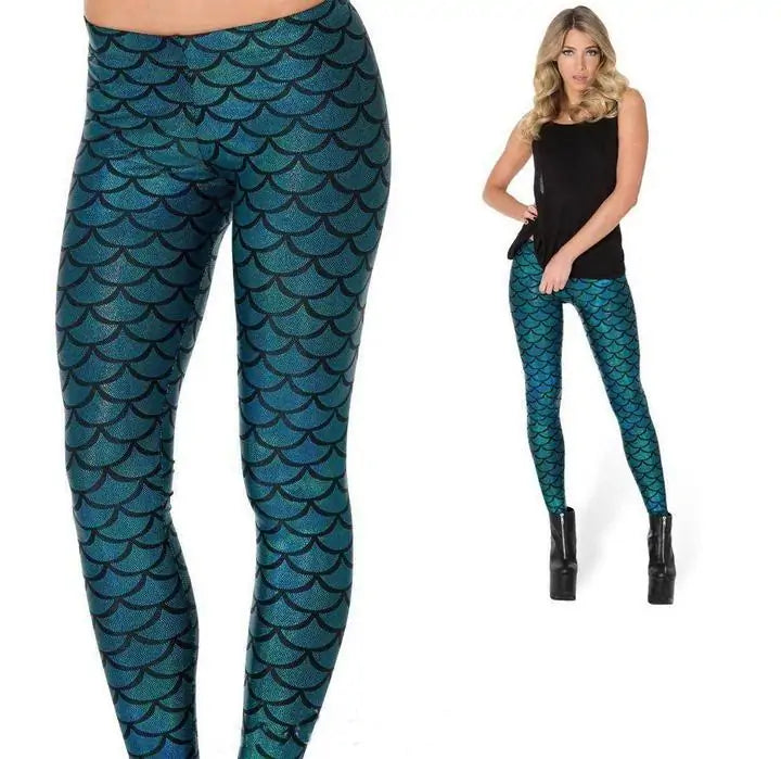 Leggings Compresivos Holográficos Estilo Sirena - High Trend Coture