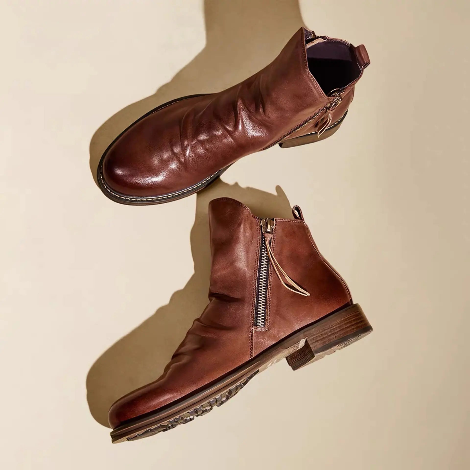 Botas de Piel Vintage para Hombre con Cremallera - High Trend Coture