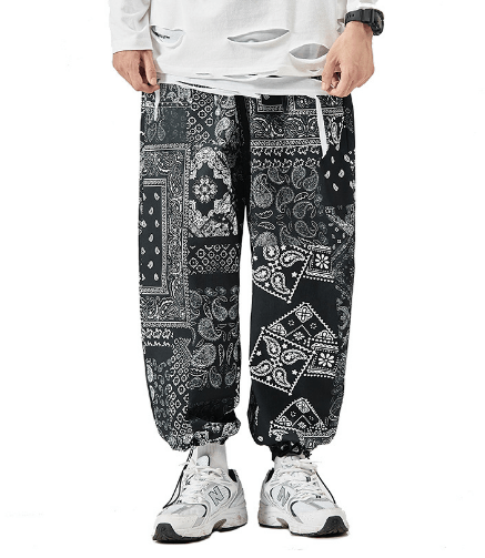 Pantalón Holgado de Hombre con Estampado de Cachemira - High Trend Coture