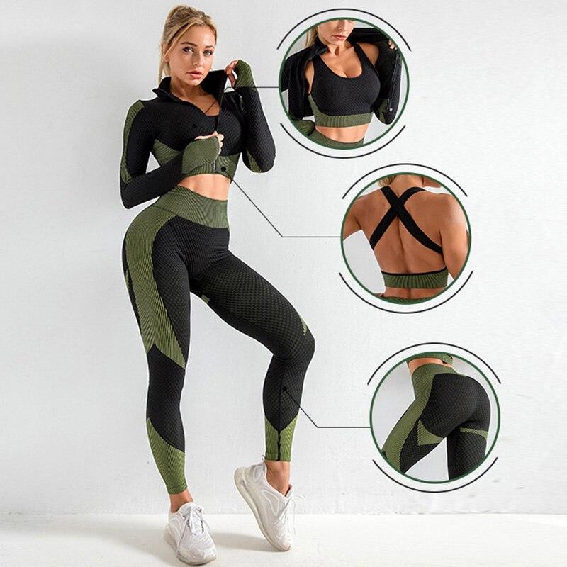 Conjunto Deportivo de 3 piezas Push-Up Fitness - High Trend Coture