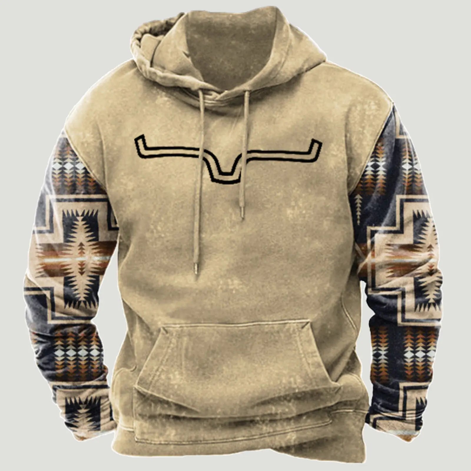 Sudadera con capucha con estampado azteca étnico - High Trend Coture