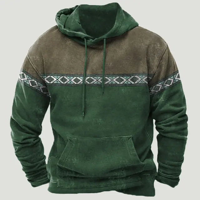 Sudadera con capucha con estampado azteca étnico - High Trend Coture