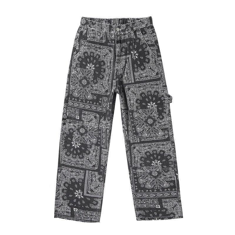 Pantalón Holgado de Hombre con Estampado de Cachemira - High Trend Coture