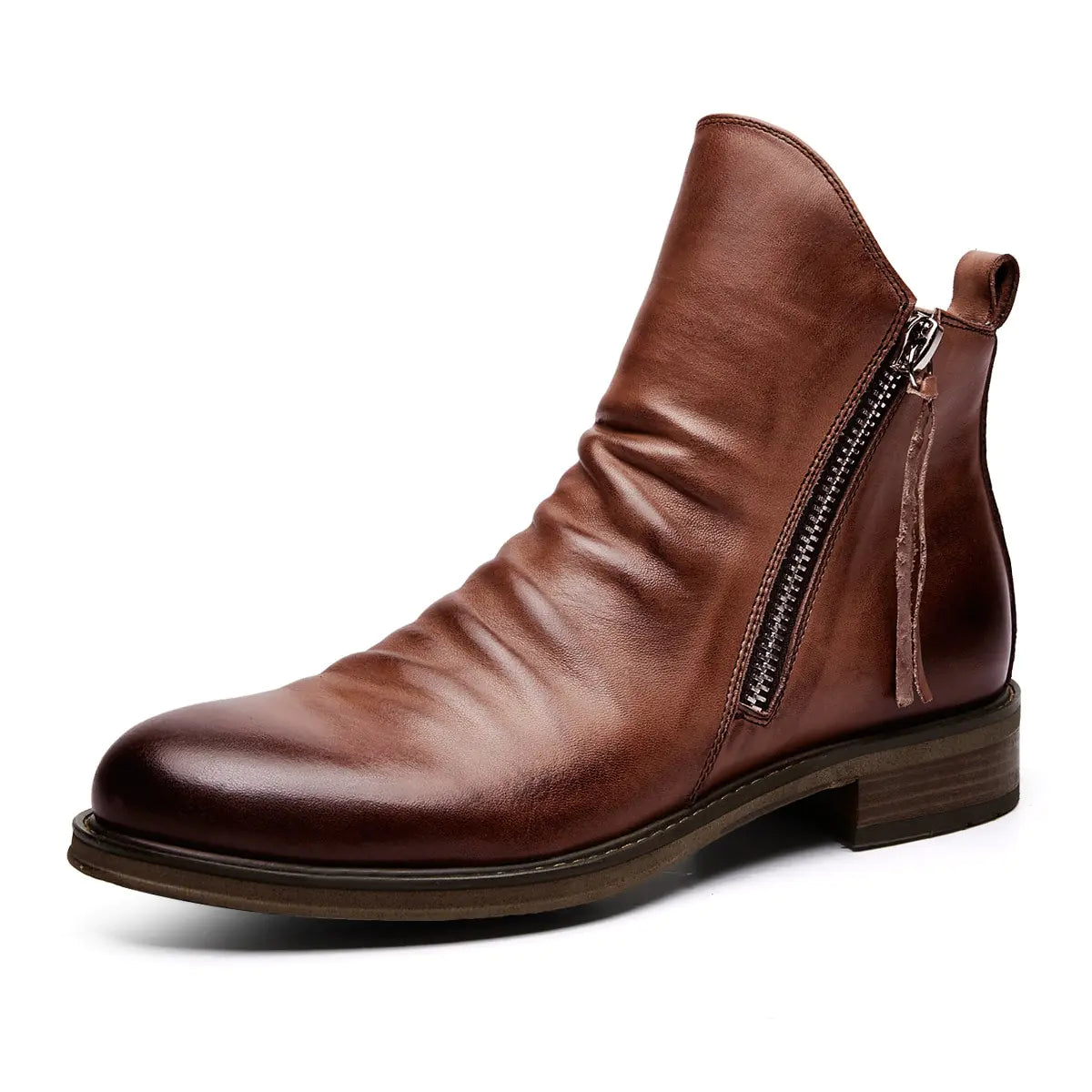 Botas de Piel Vintage para Hombre con Cremallera - High Trend Coture