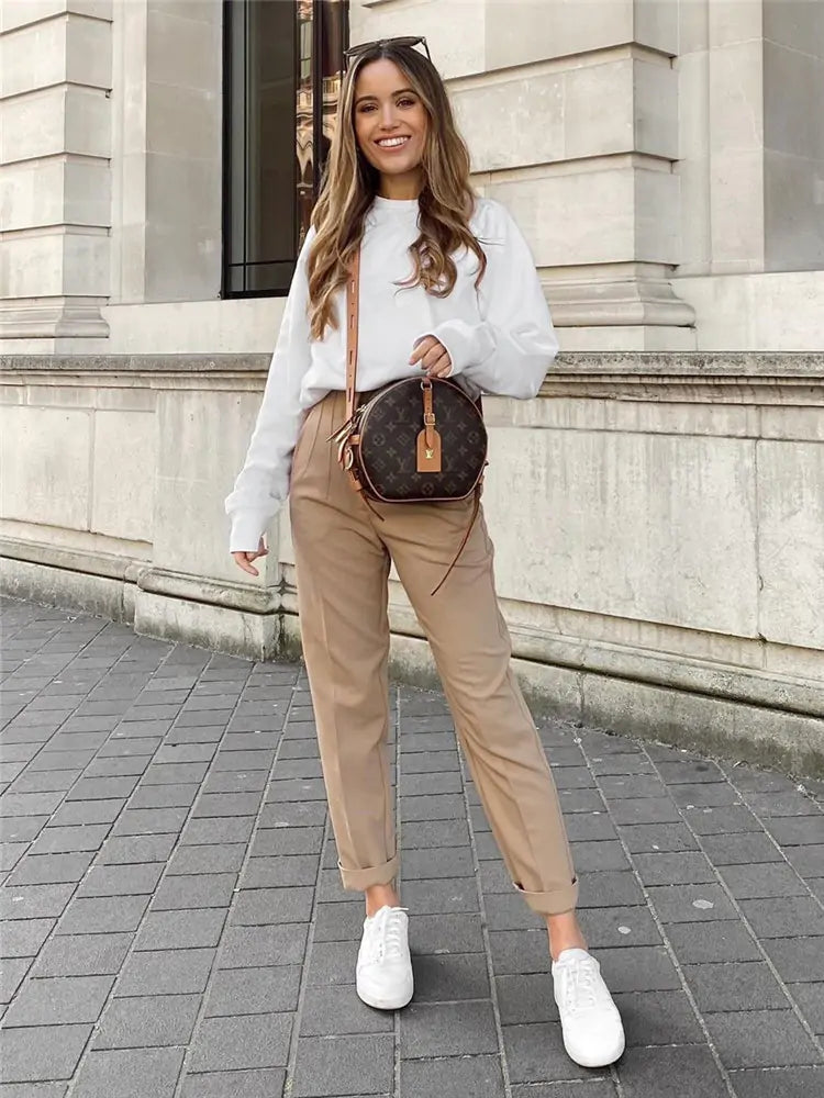 Pantalones de mujer cintura alta de pinza - High Trend Coture