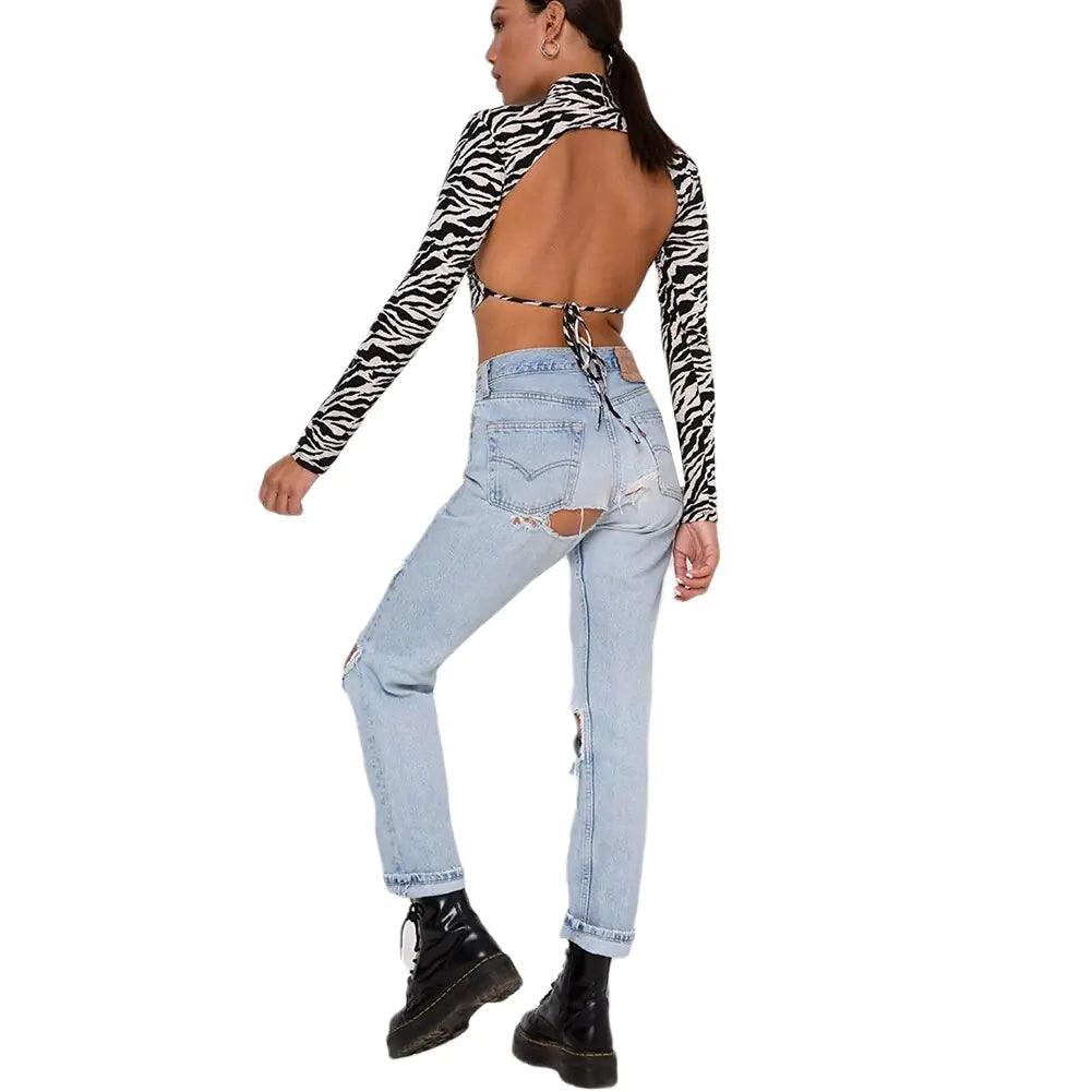 Crop Top Estampado Dragon Chino y Animal Print - High Trend Coture